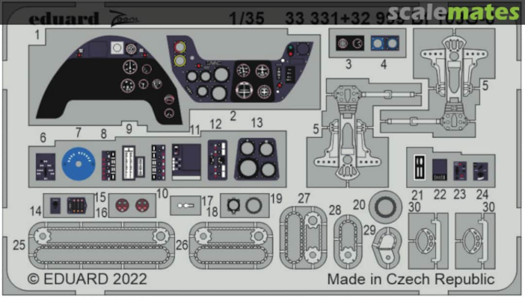 Boxart Bf 109G-6 detail set 33331 Eduard