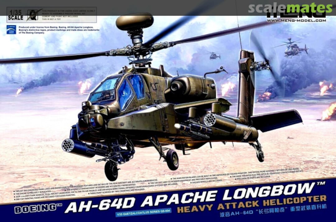 Boxart Boeing AH-64D Apache Longbow QS-004 Meng Model