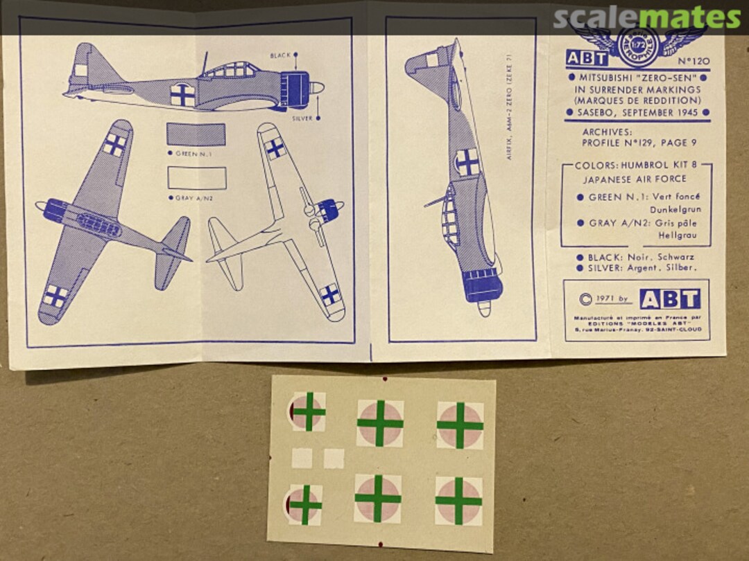 Boxart MITSUBISHI A6M2 ZEKE 21 120 ABT Decals