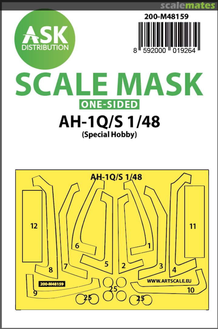 Boxart AH-1Q/S Cobra - one-sided mask 200-M48159 ASK