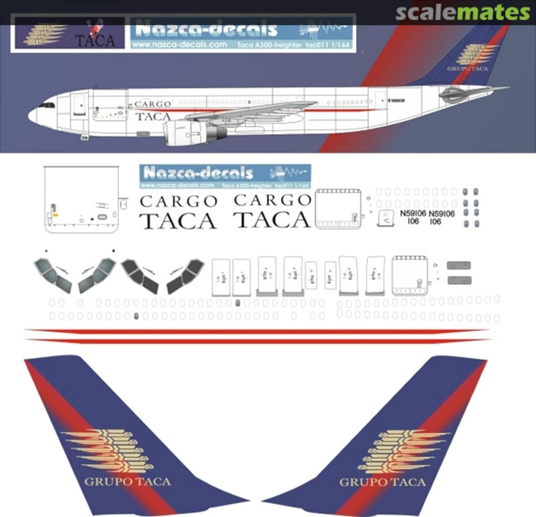 Boxart Airbus A300B4-203(F) TAC011 Nazca decals