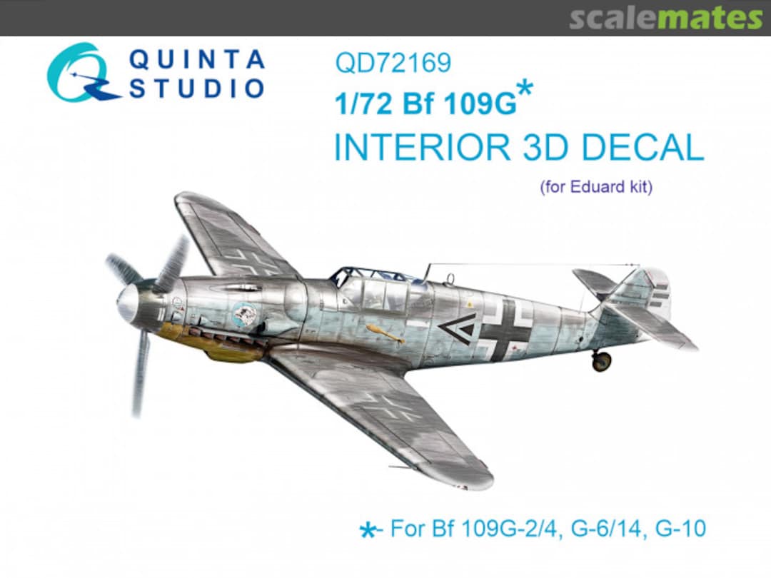 Boxart Bf 109G interior 3D decals QD72169 Quinta Studio