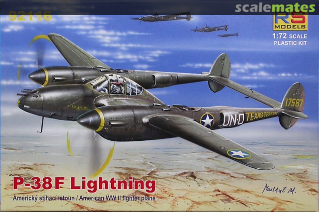 Boxart Lockheed P-38F Lightning 92116 RS Models