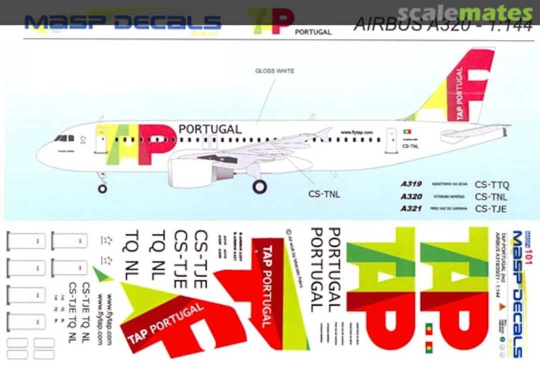 Boxart Airbus A319-112, A320-214, A321-211 MASP44-101 MASP Decals