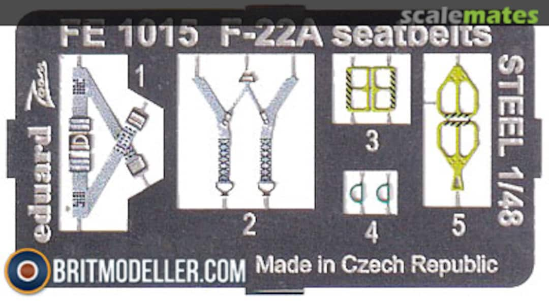 Boxart F-22A seatbelts STEEL FE1015 Eduard