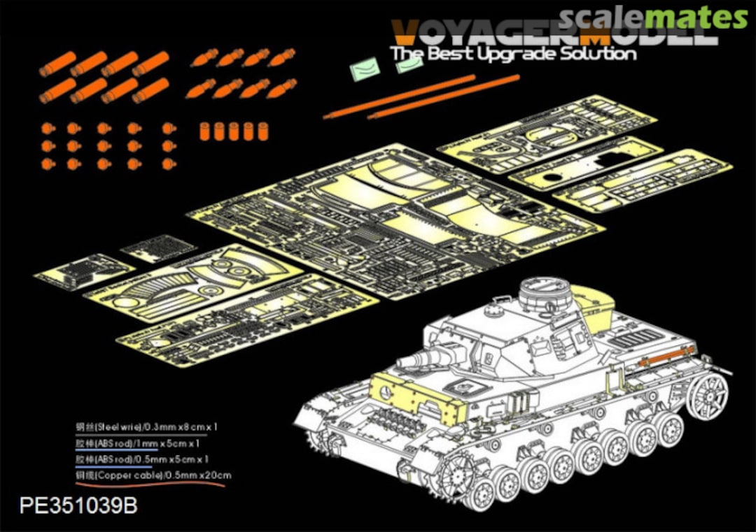 Boxart WWII German Pz.Kpfw.IV Ausf.F1 "Vorpanzer" Basic（includes Ammo） PE351039B Voyager Model