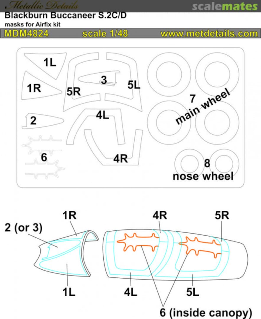 Boxart Blackburn Buccaneer S.2C/D. Masks MDM4824 Metallic Details