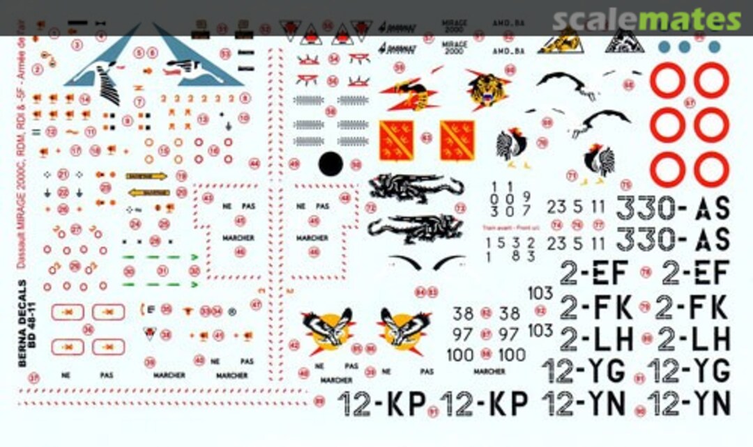 Boxart Mirage 2000C RDI/RDM & Mirage 2000-5F BD 48-11 Berna Decals