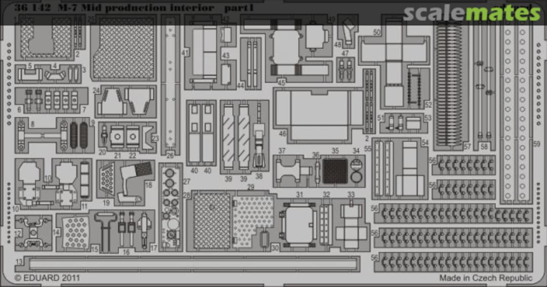 Boxart M-7 Mid production interior 36142 Eduard