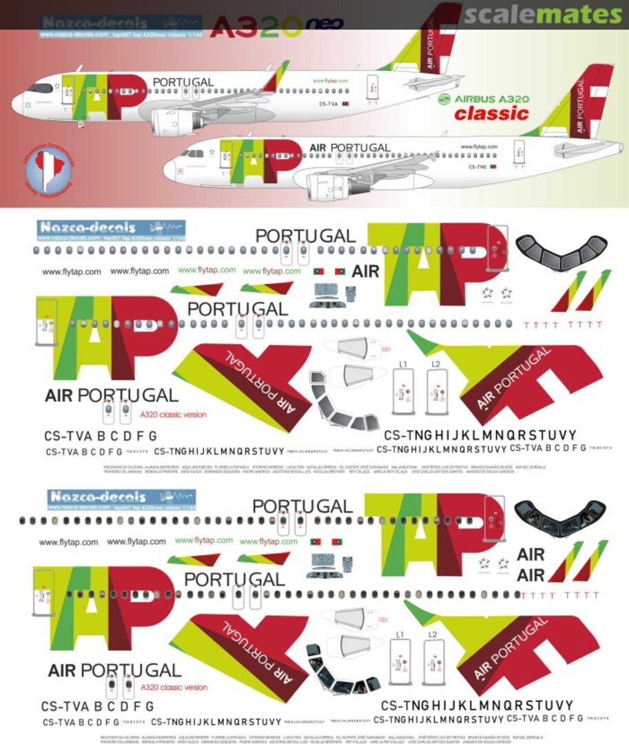 Boxart Airbus A320 TAP007 Nazca decals