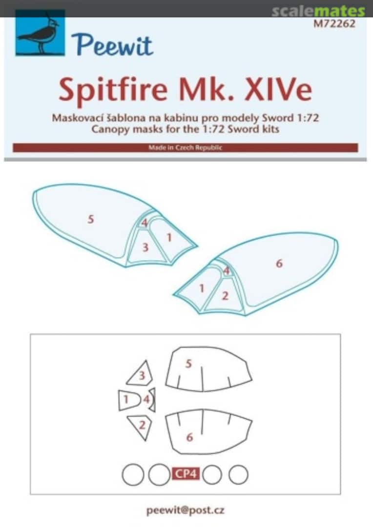 Boxart Canopy Mask: Spitfire Mk.XIVe M72262 Peewit