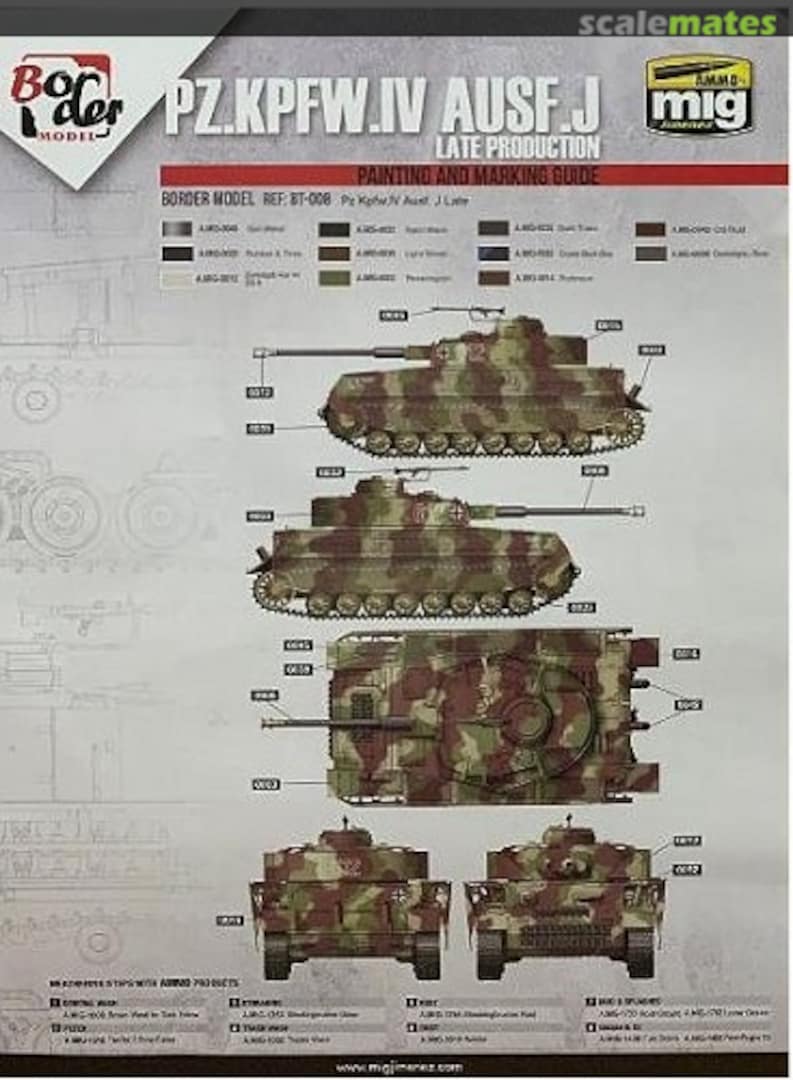 Boxart Border Model PzKpfw IV Camouflage Masking Sheet B BD0036 Border Model