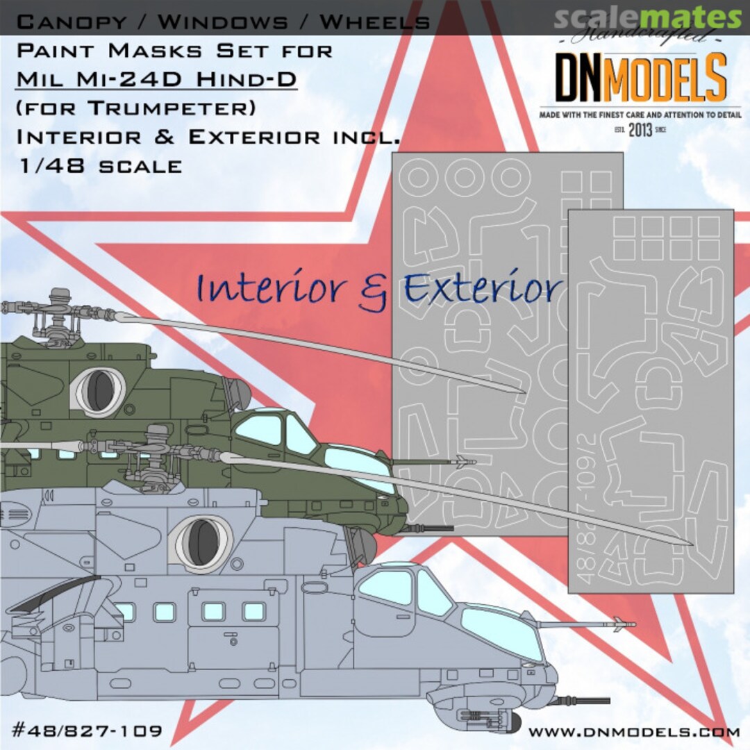 Boxart Mil Mi-24 Canopy, Windows & Wheels Paint Mask set 48/827-109 DN Models