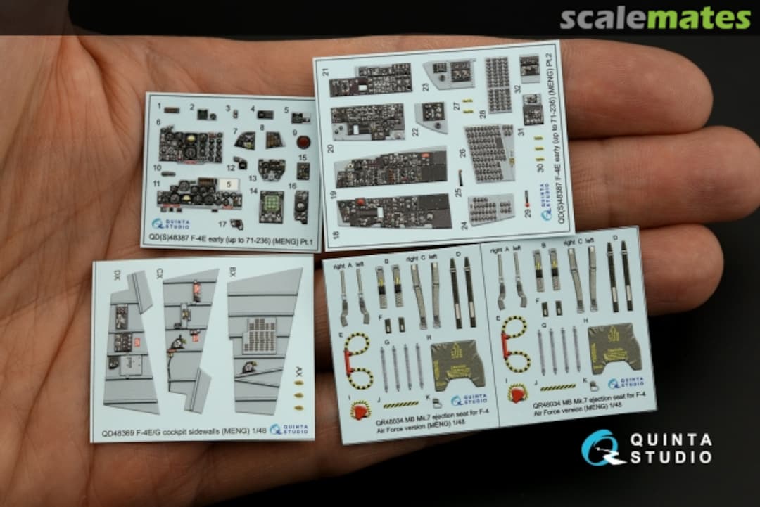 Contents F-4E Early with Retrofitted Slatted Wing interior 3D decals (up to 71-0236) QD48387 Quinta Studio