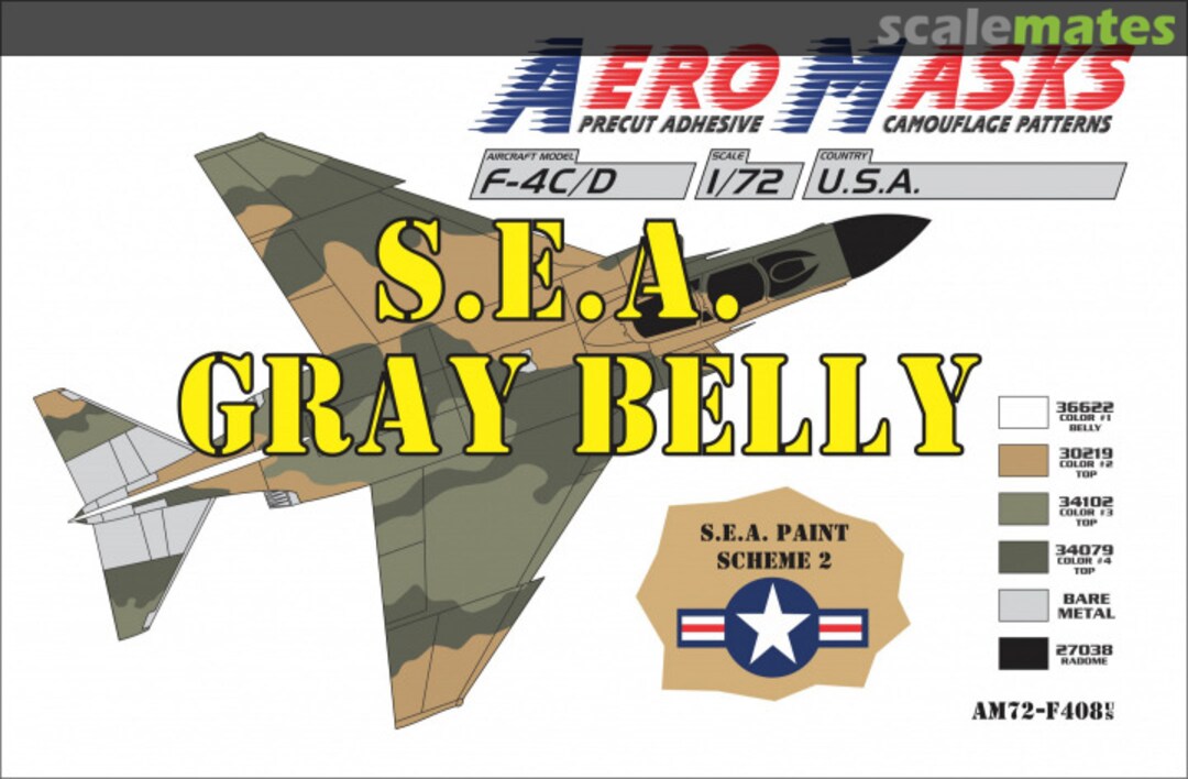 Boxart F-4C/D S.E.A. Gray Belly Paint Scheme 2 AM72-F408 AeroMasks