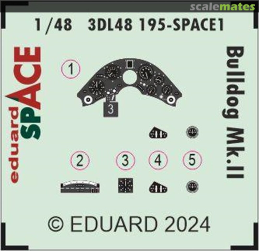 Boxart Bulldog Mk.II SPACE cockpit 3DL48195 Eduard