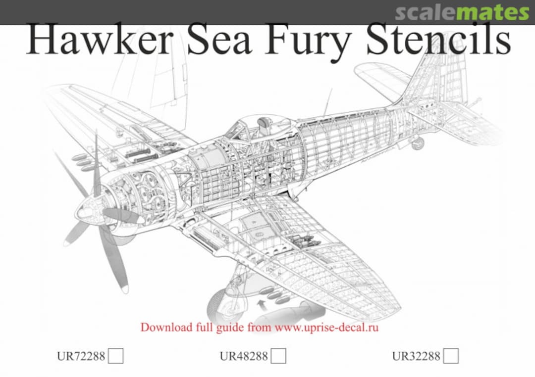 Boxart Hawker Sea Fury stencils UR48288 UpRise Decal Serbia