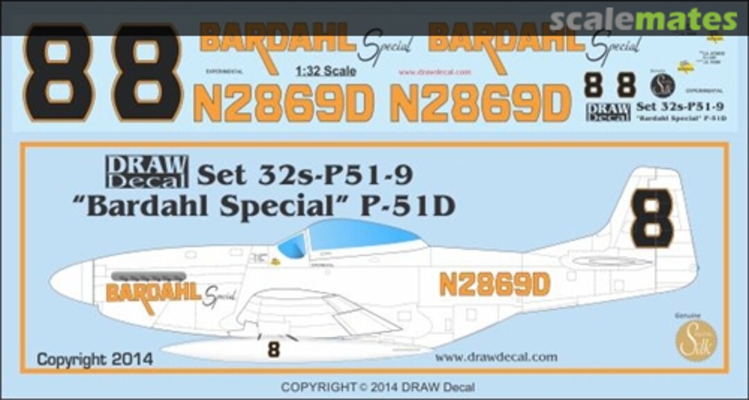 Boxart "Bardahl Special" P-51D 32-P51-9 Draw Decal