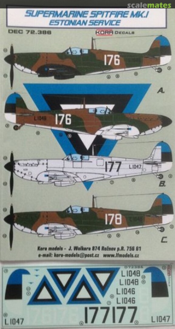 Boxart Supermarine Spitfire Mk.I DEC72386 Kora Models