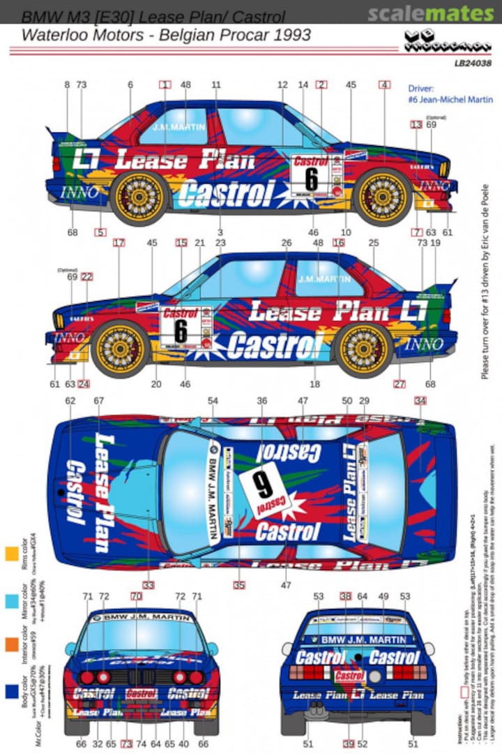 Boxart BMW M3 (E30) Lease Plan / Castrol - Waterloo Motors - Belgian Procar 1993 LB24038 LB Production