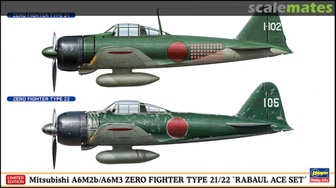 Boxart Mitsubishi A6M2b/A6M3 Zero Fighter Type 21/22 02437 Hasegawa