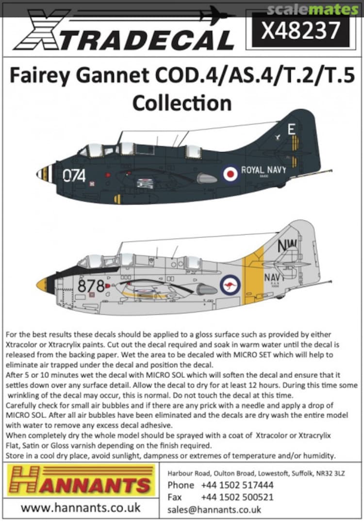 Boxart Fairey Gannet COD.4/AS.4/T.2/T.5 X48237 Xtradecal