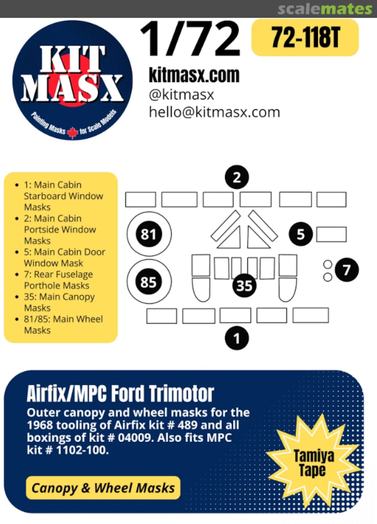 Boxart Ford Trimotor 72-118T Kit Masx