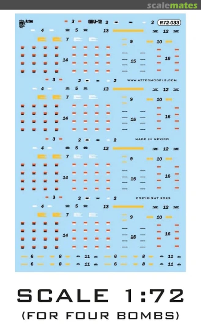 Boxart Stencil for GBU-12 bomb R72-033 Aztec Models