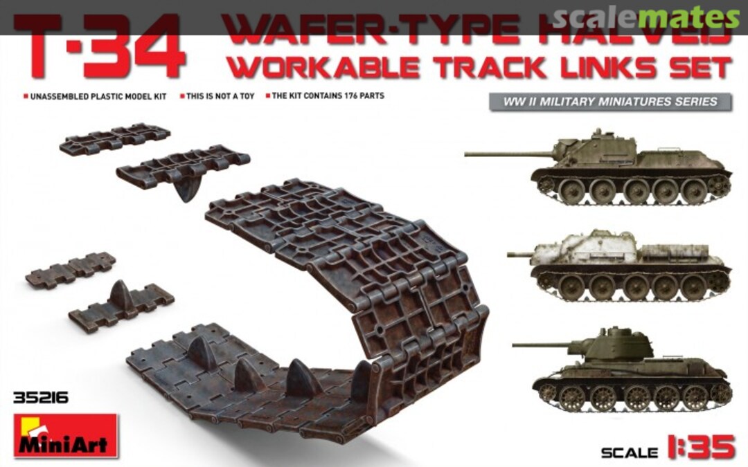 Boxart T-34 Wafer-Type Halved Workable Track Links Set 35216 MiniArt