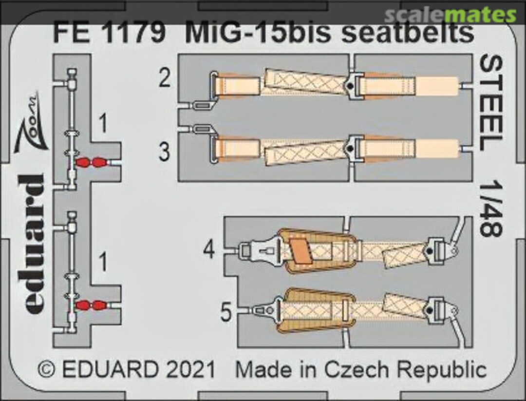 Boxart MiG-15bis seatbelts STEEL FE1179 Eduard