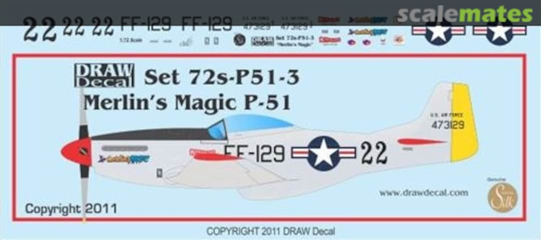 Boxart “Merlin’s Magic” P-51D 72-P51-3 Draw Decal