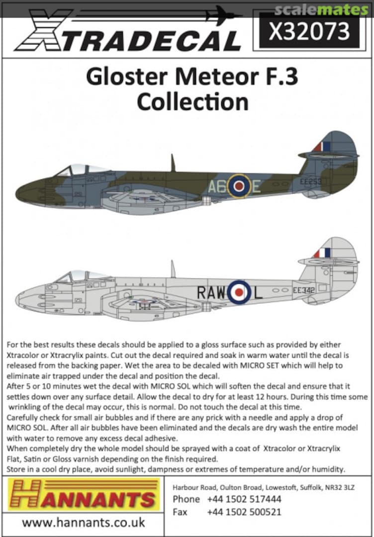 Boxart Gloster Meteor F.3 Collection X32073 Xtradecal