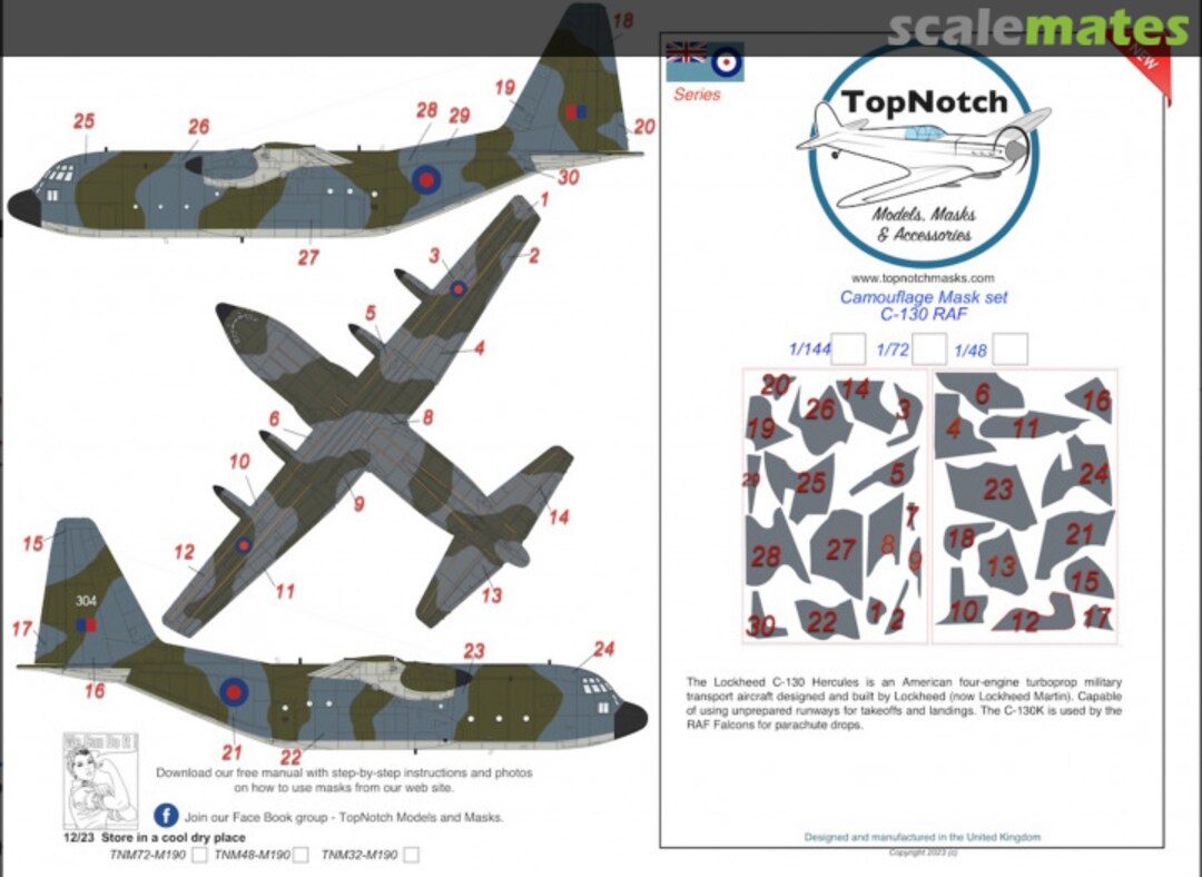 Boxart Lockheed C-130 Hercules RAF Camouflage  TNM72-M190 TopNotch