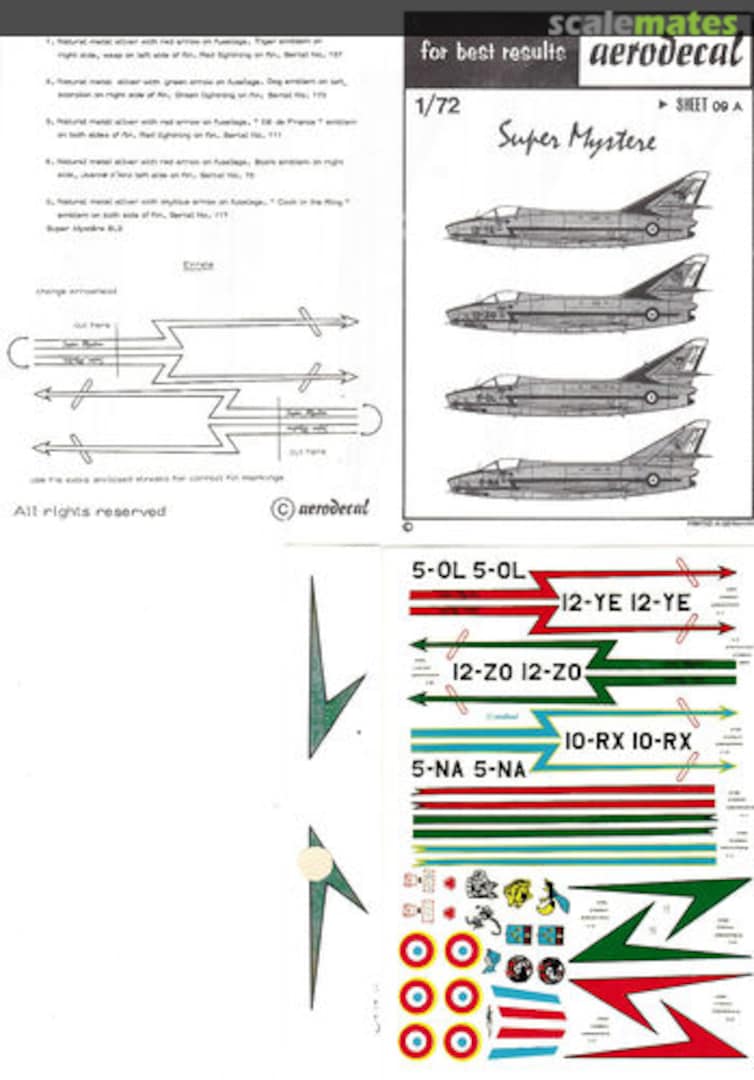 Boxart Dassault Super Mystere: Armée de l'Air (3x) 09A Aerodecal