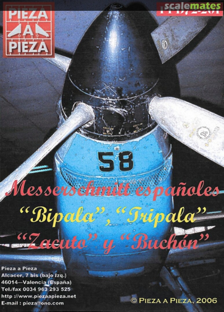 Boxart Messerschmitt Españoles PPD72201 Pieza a Pieza Decals