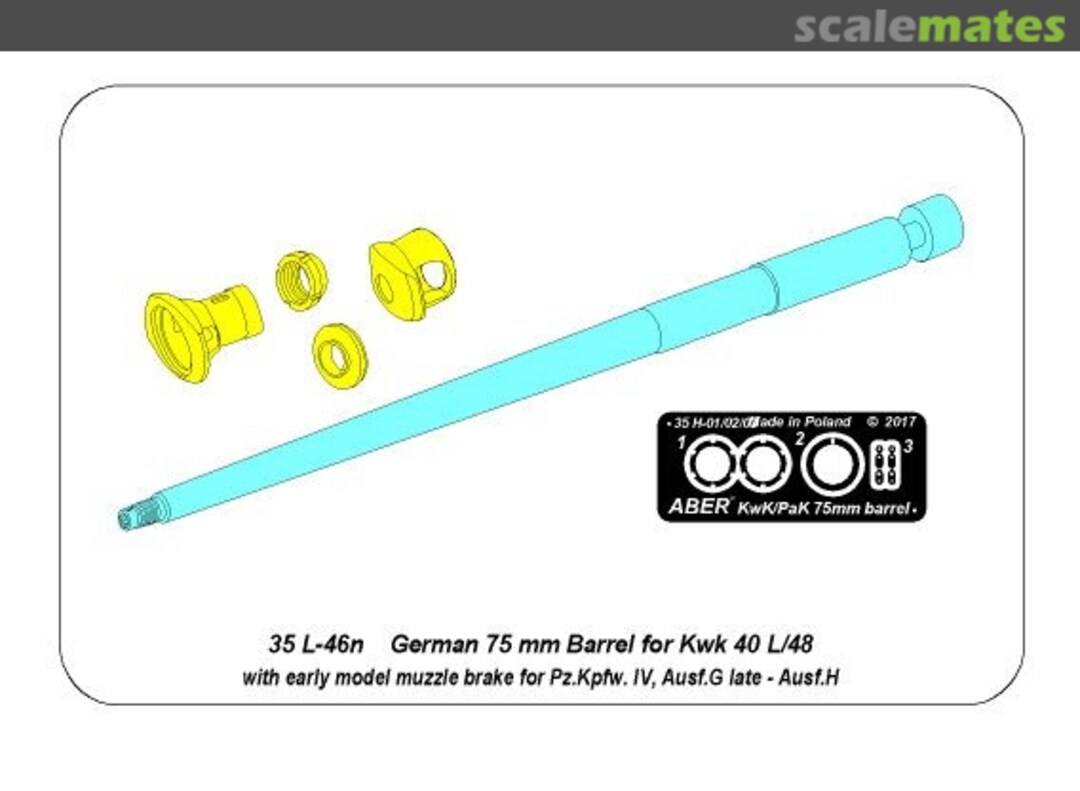 Boxart 75 MM Barrel for KwK 40 L/48 35L-46 Aber