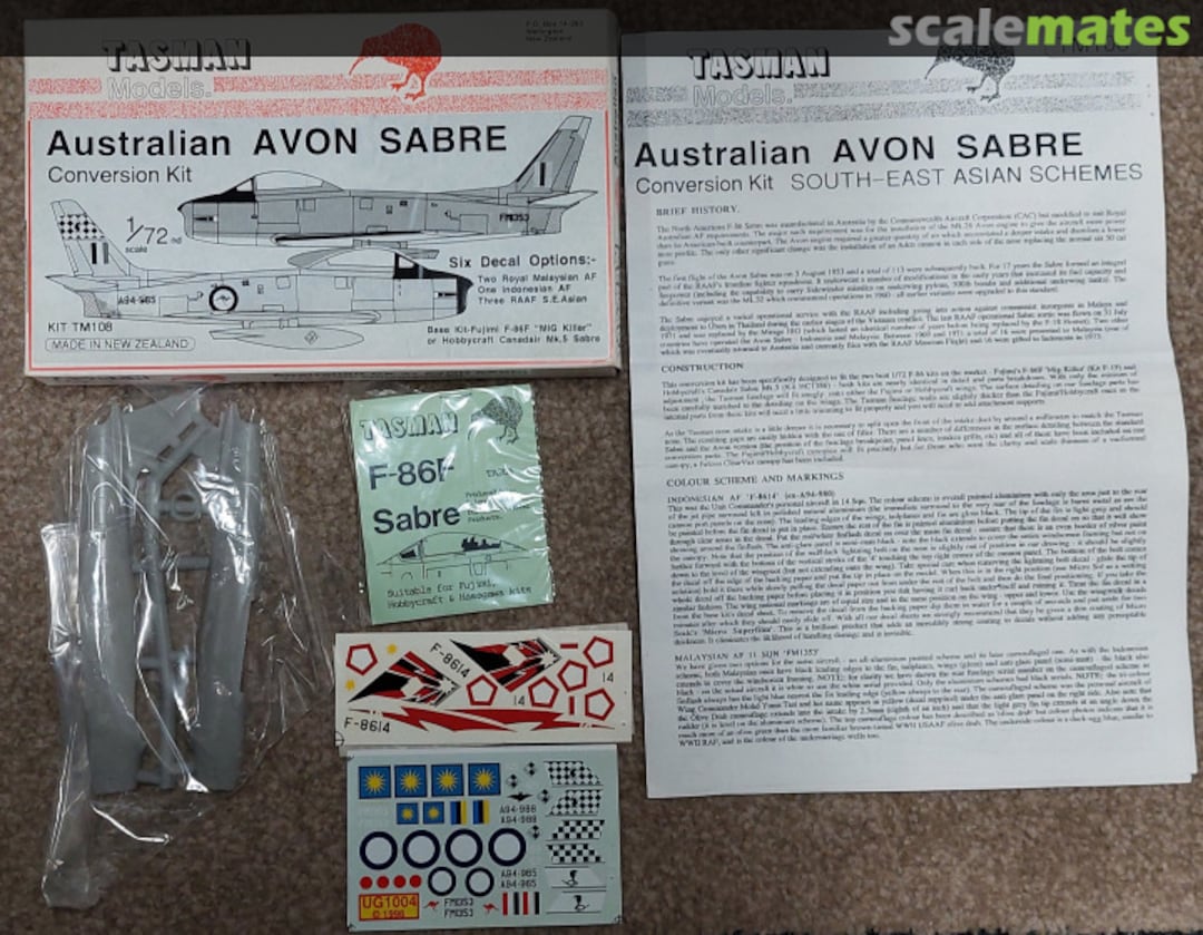 Contents Australian AVON Sabre TM108 Tasman Model Products