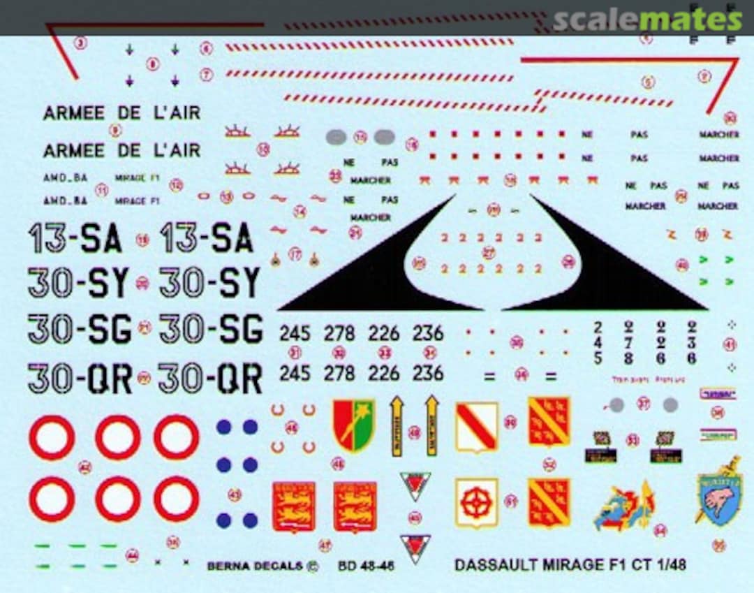 Boxart Mirage F1CT BD 48-46 Berna Decals