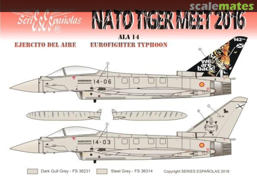 Boxart NATO TIGER MEET 2016 Eurofighter Typhoon SE3572 Series Españolas