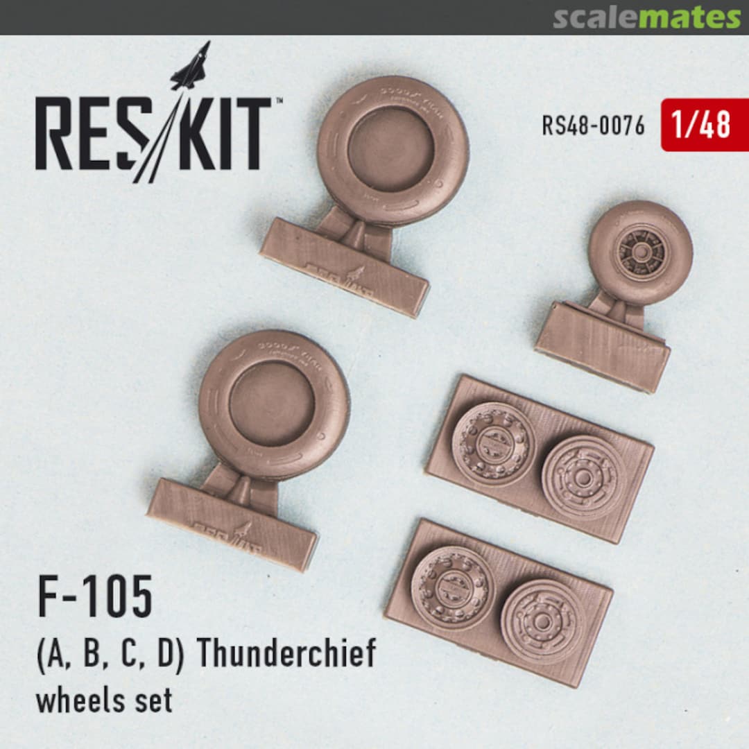 Boxart F-105 (A, B, C, D) Thunderchief Wheels Set RS48-0076 ResKit