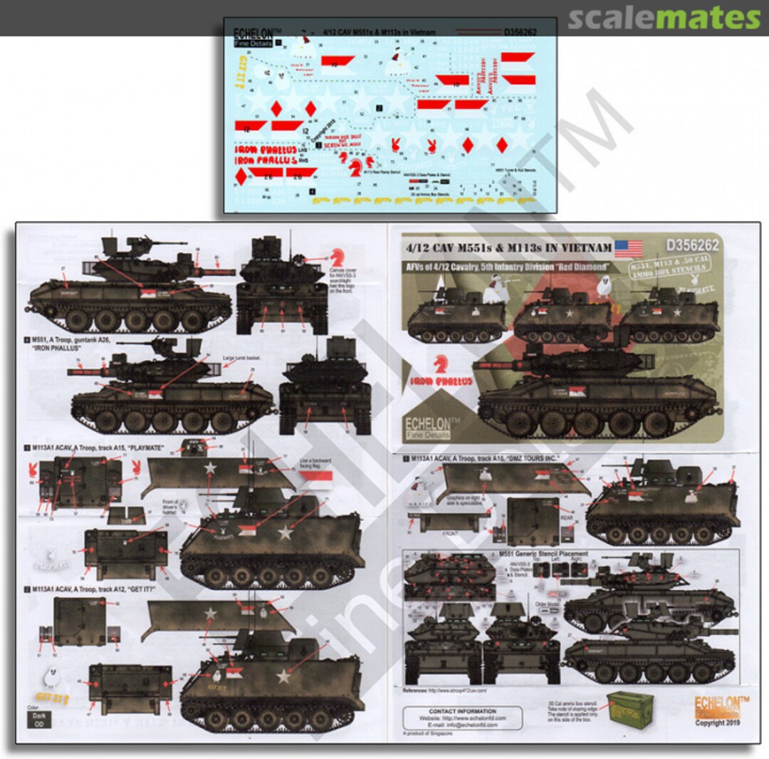 Boxart 4/12 CAV M551s & M113s in Vietnam D356262 Echelon Fine Details