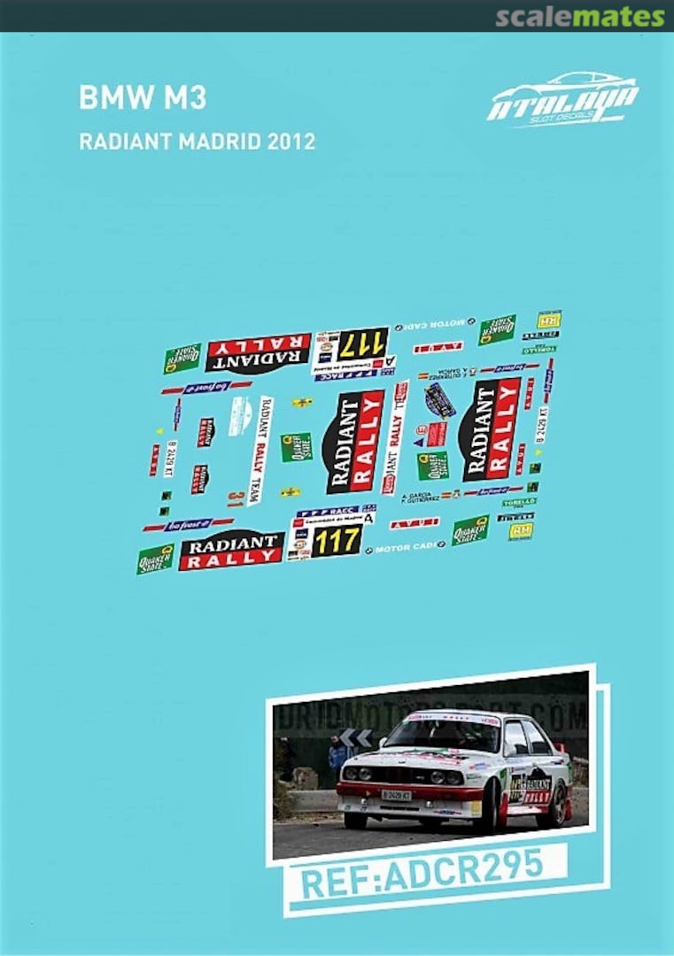 Boxart BMW M3 E30 [B-2429-KT] "RADIANT RALLY" ADCR295 Atalaya Slot Decals