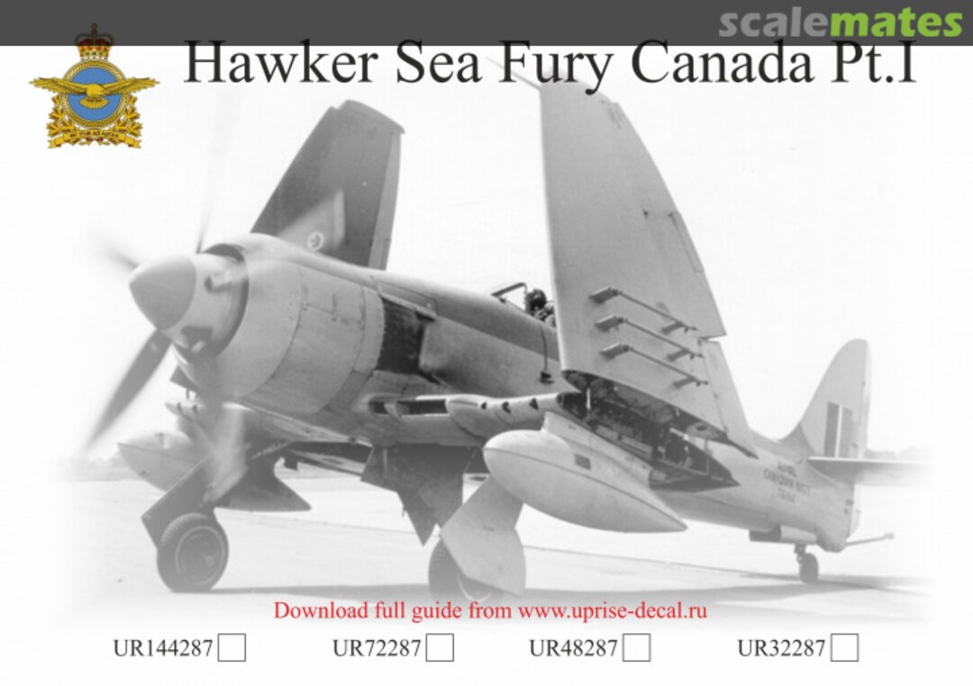 Boxart Hawker Sea Fury Canada Pt.I with stencils UR48287 UpRise Decal Serbia