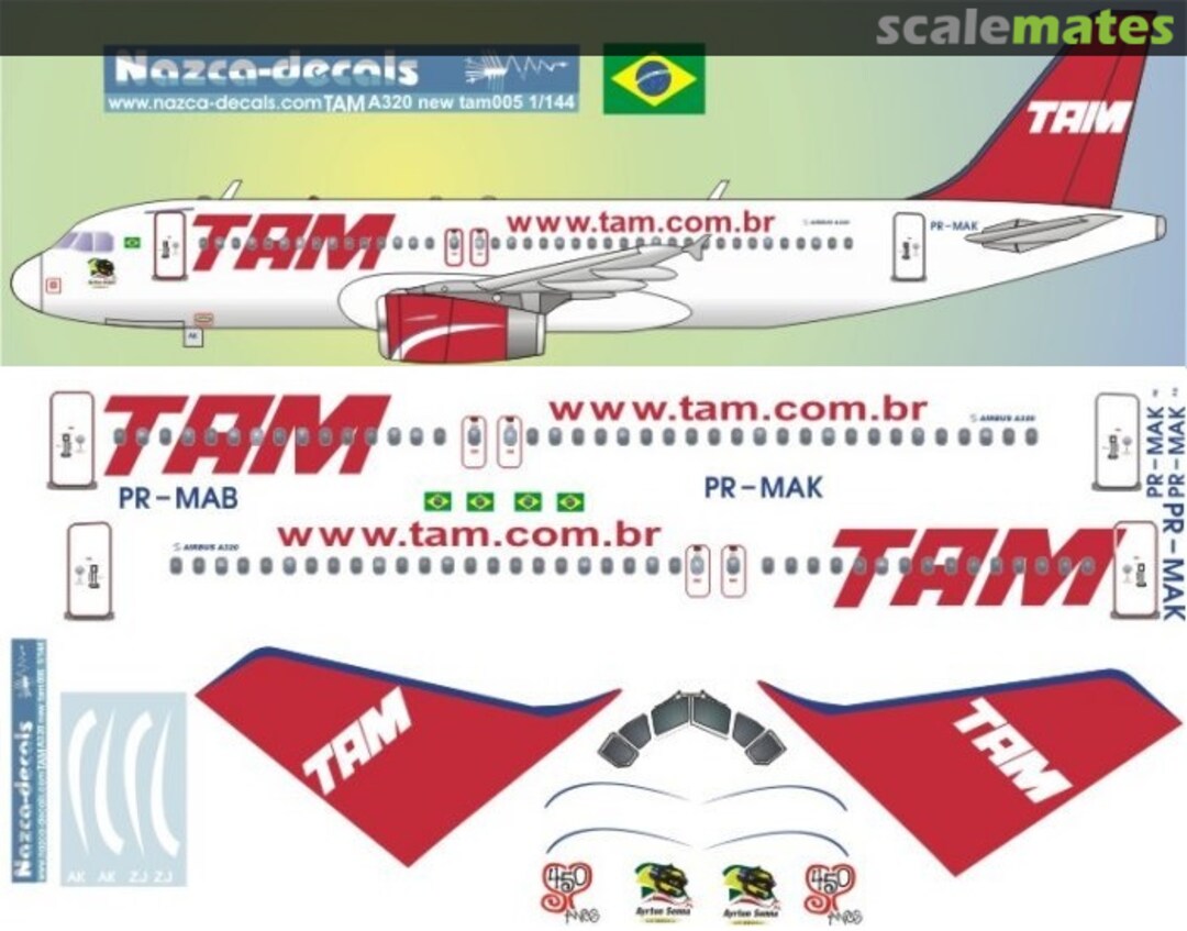 Boxart Airbus A320 TAM006 Nazca decals