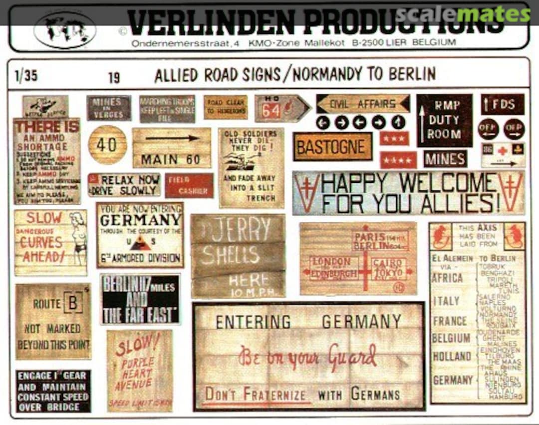 Boxart Allied Road Signs/Normandy to Berlin 019 Verlinden Productions