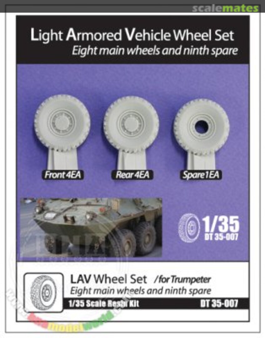 Boxart US LAV Wheels set for Trumpeter kit (Resin, 9pcs) DT35-007 D-Toys