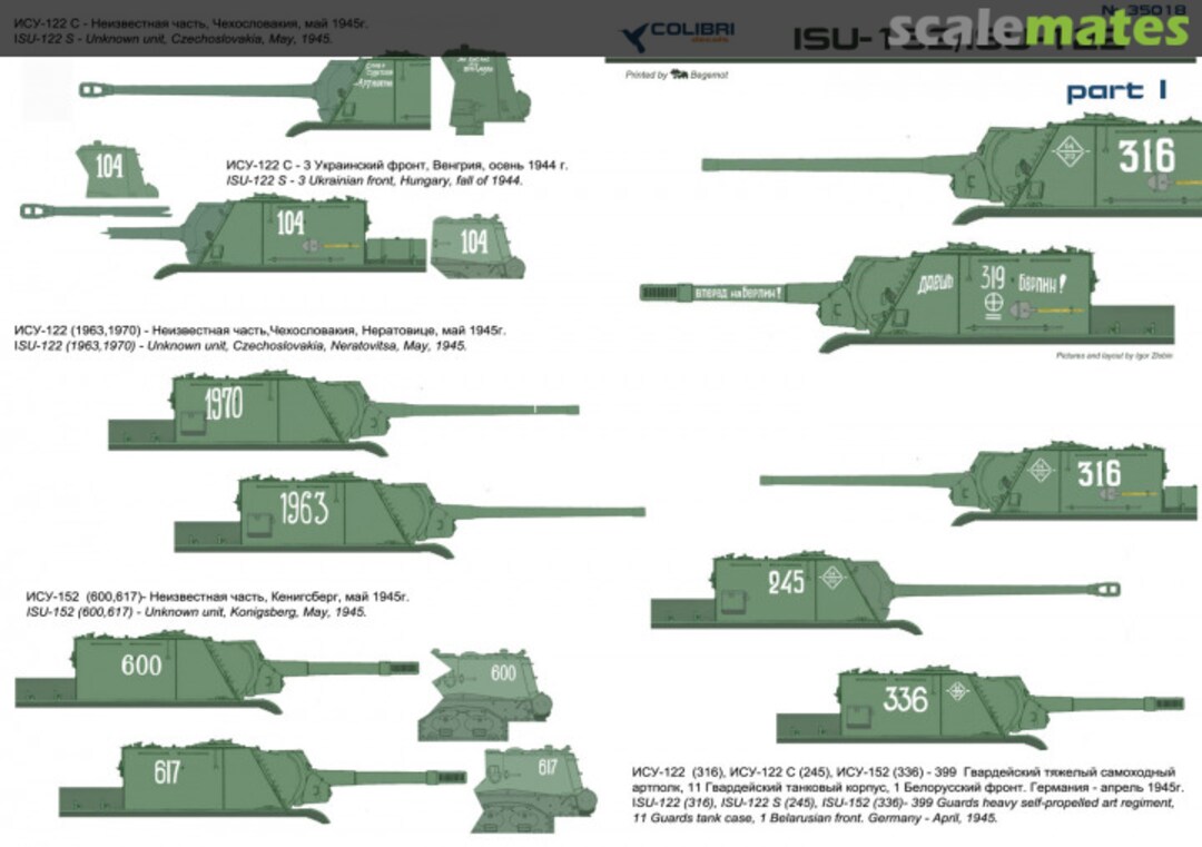 Boxart ISU-152/ISU-122 35018 Colibri Decals