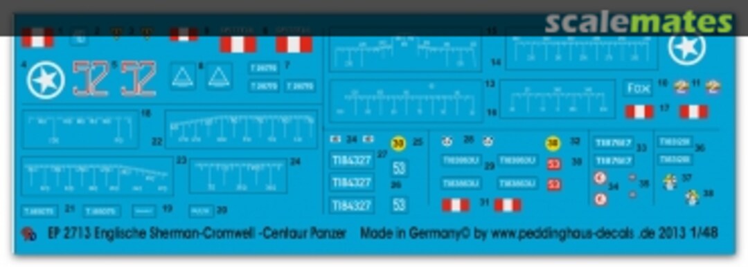 Boxart Royal Marines Sherman-Cromwell and Centaur Support tanks EP 2713 Peddinghaus-Decals