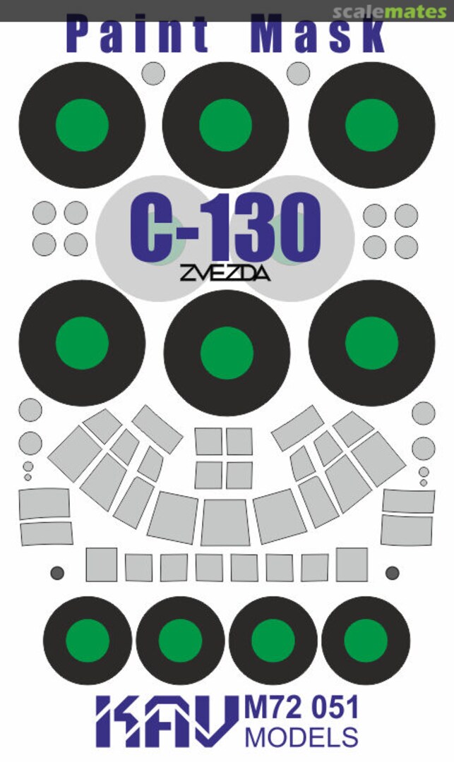 Boxart Paint mask for C-130 Hercules (Zvezda) KAV M72 051 KAV models