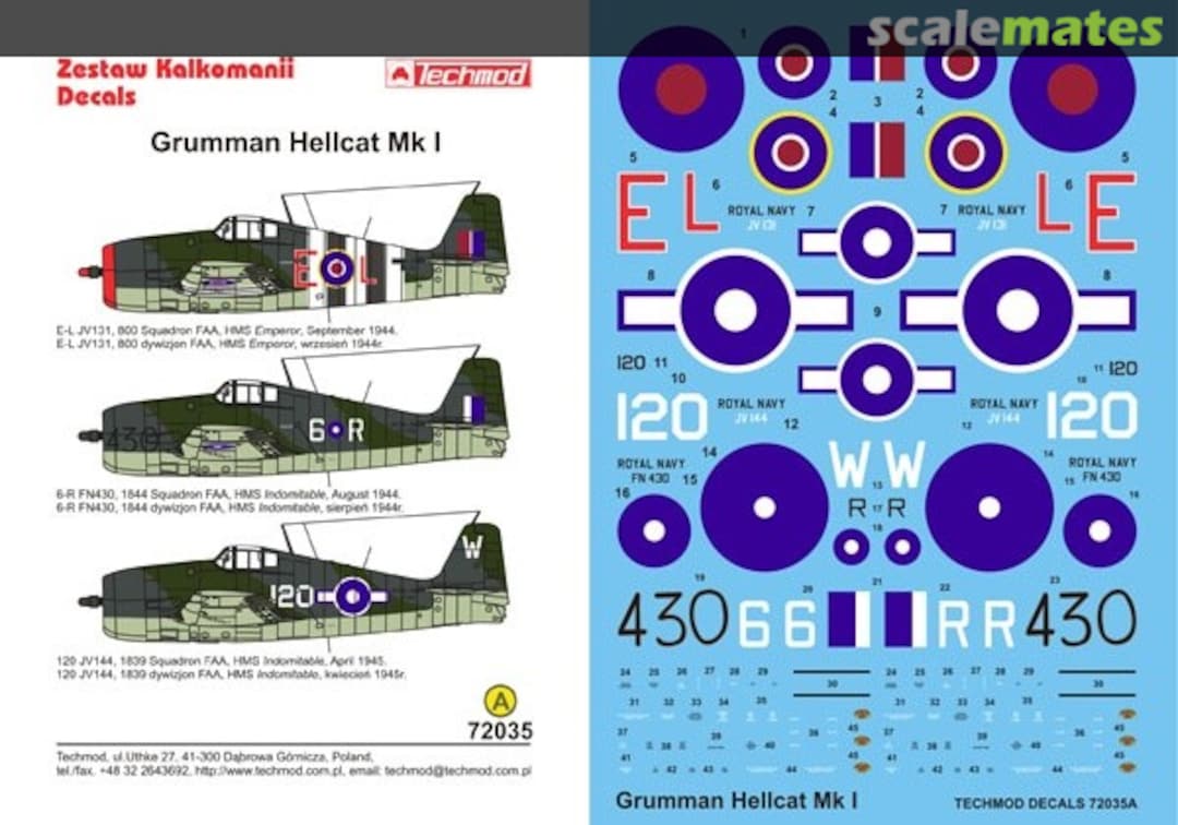 Boxart Grumman Hellcat Mk.I 72035A Techmod